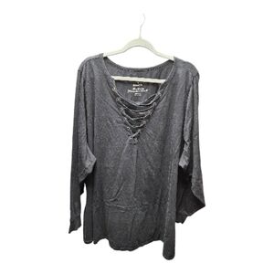Torrid Charcoal Lace-Up Blouse